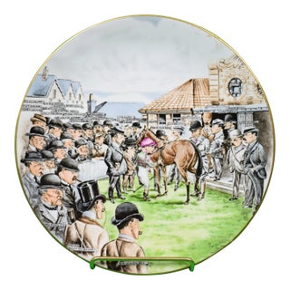 Mid 20th Century The Paddock, Newmarket 'The Tout' Bone China Collector Plate For Sale