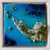This artwork presents a vibrant aerial view of a coastal landscape, where layered tinted resin creates a dynamic interplay...