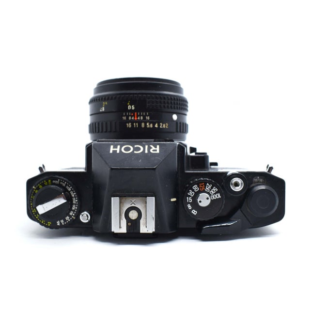 1980's Ricoh Kr-5 Super 35mm SLR Camera With Rikenon 50mm Lens For Sale - Image 6 of 10
