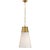 Thomas O'Brien for Visual Comfort Signature Robinson Large Pendant in Hand-Rubbed Antique Brass with White Glass For Sale