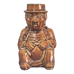 Vintage Glazed Pottery Figural Tavern-Pub Beer Mug Toby Jug
