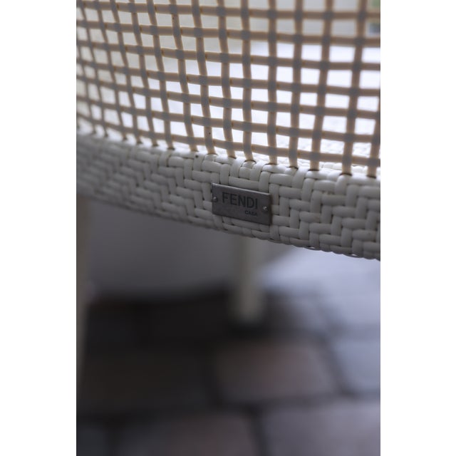 Elevate your outdoor space with these elegant Fendi white outdoor chairs. Crafted with premium materials, these chairs...