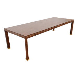 William Doezema for Mastercraft Mid-Century Modern Burl Wood Extension Dining Table, Newly Refinished