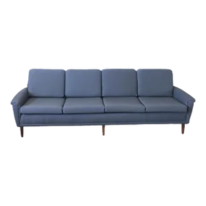 Danish Modern Sofa Folke Ohlsson for Dux Long 4 Cushion Mid Century Gray Couch