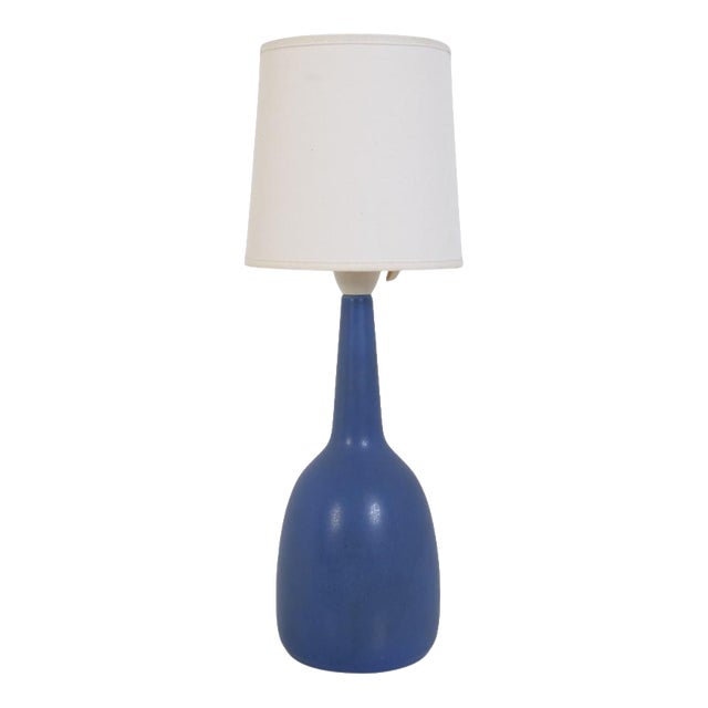 Blue Ceramic Lamp from Palshus, 1960s For Sale