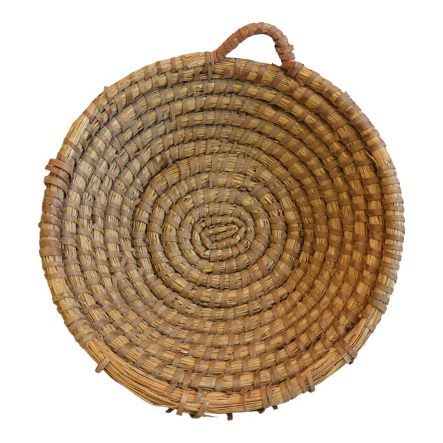 French Farmhouse Authentic Rustic Handmade Woven Dough Bread Bowl For Sale