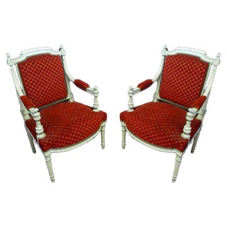 Set of Antique Louis XVI Style Armchairs For Sale