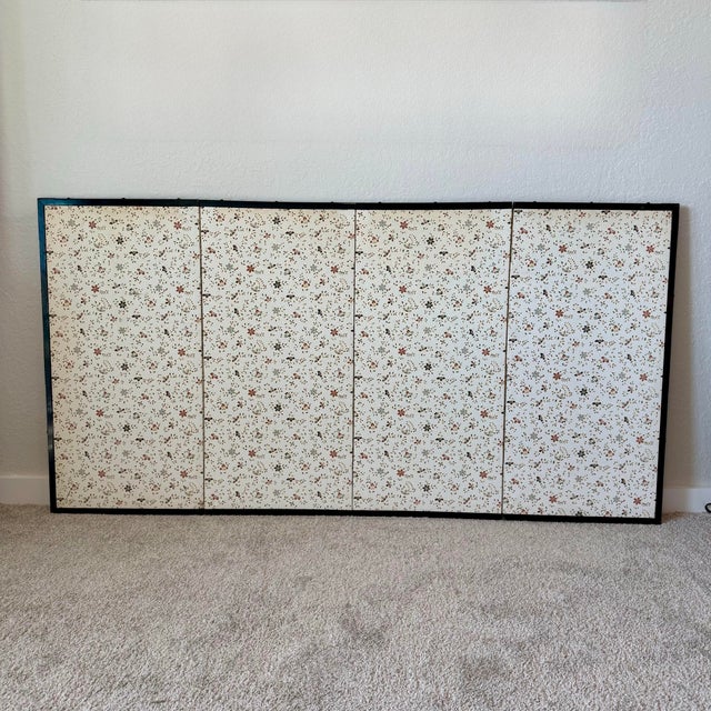 Vintage Japanese Gold Leaf Flower Cart Byobu Screen For Sale - Image 10 of 12