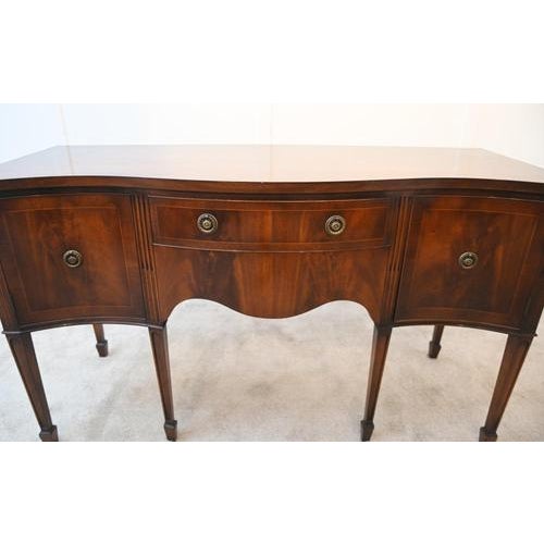Sheraton Mahogany Serpentine Server Buffet, 1910s For Sale - Image 4 of 13