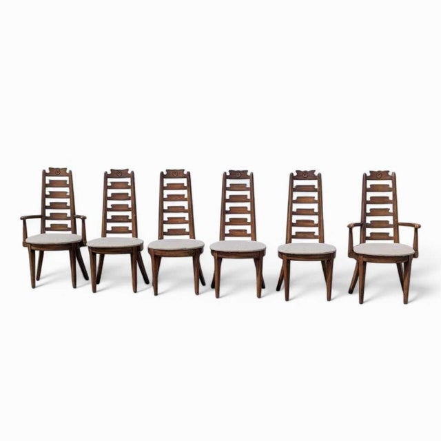 Mid-Century Modern Wooden Dining Chairs Attributed to American Furniture , Set of 6 For Sale - Image 14 of 16