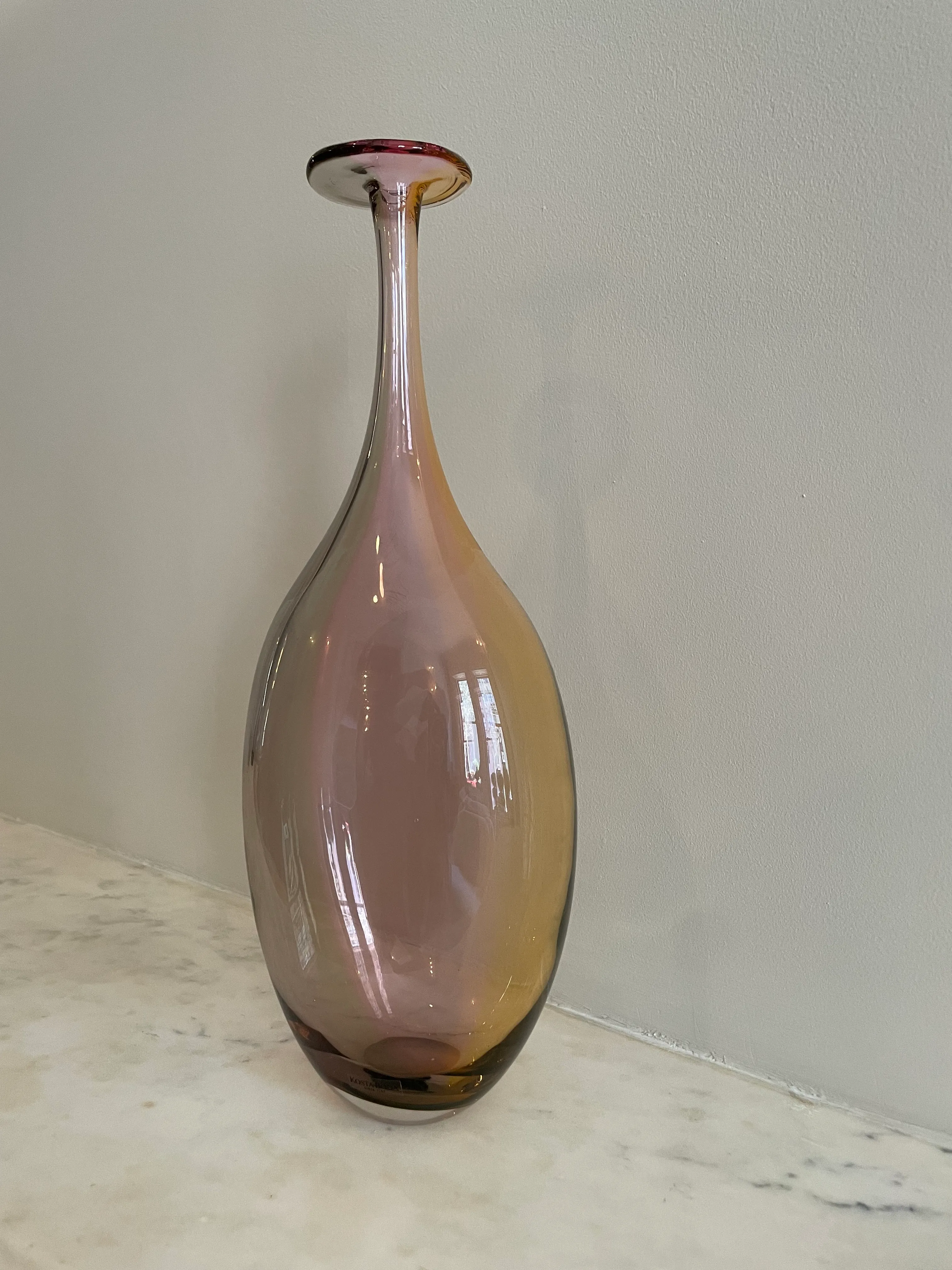 Vintage 1980s Kosta Boda by Kjell Engman Glass Vase | Chairish