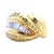 Metal Late 20th Century Vintage 18k Gold Snake Style Yellow and White Diamond Ring, Size 8.5 For Sale - Image 7 of 9