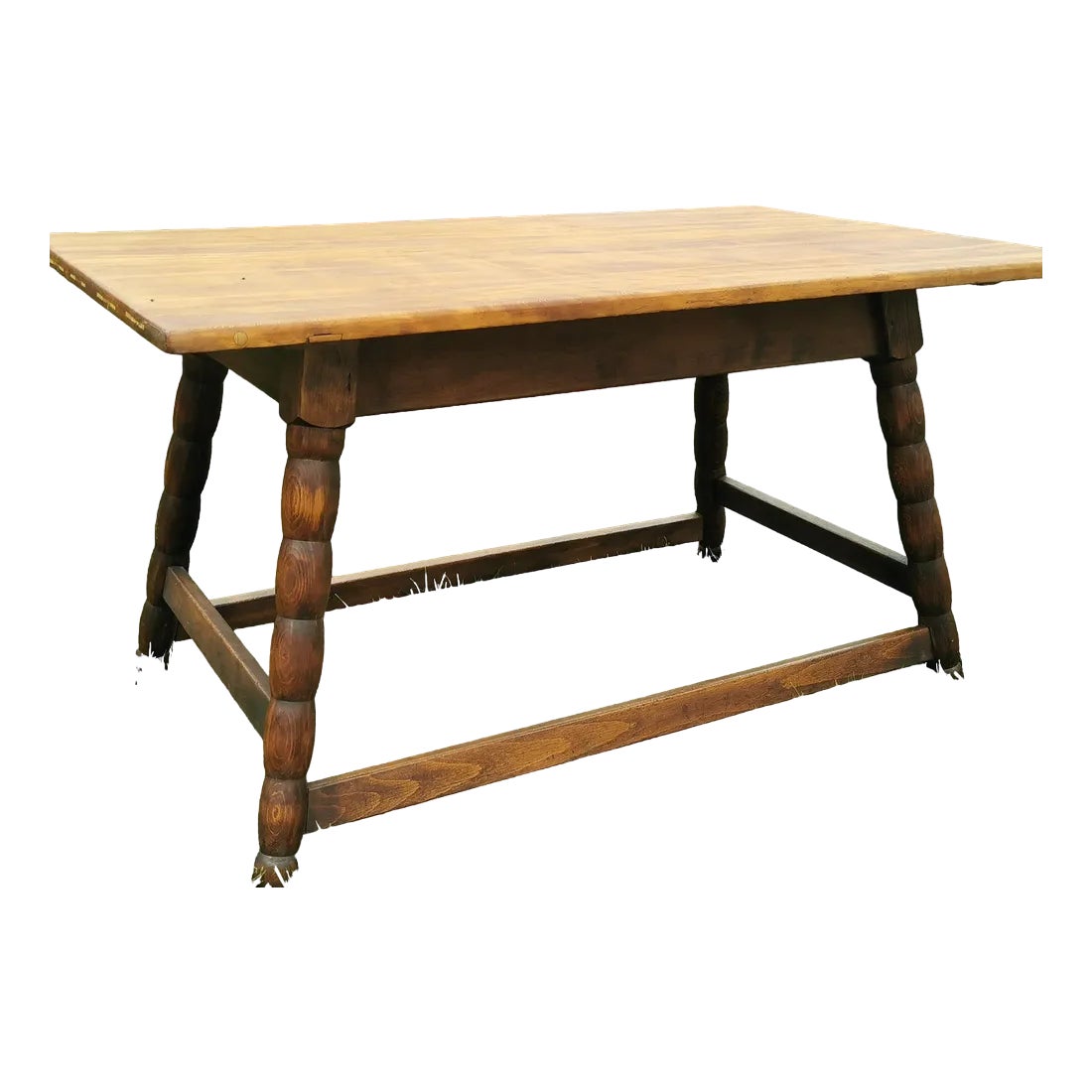 Antique German Rustic Farmers Table in Oak and Beech, 1870 | Chairish