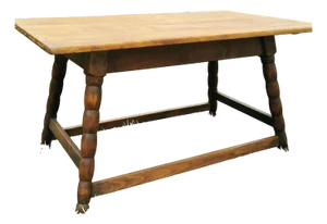Antique German Rustic Farmers Table in Oak and Beech, 1870