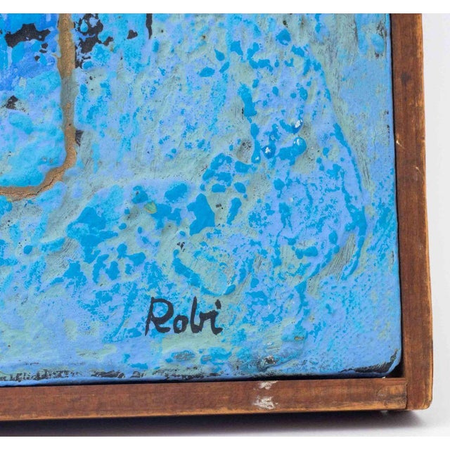 Textile Al Robi Figural Abstraction Mixed Media on Canvas For Sale - Image 7 of 8