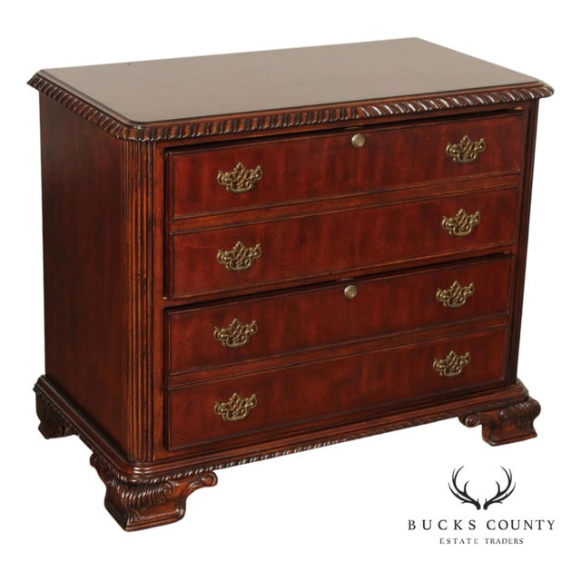 Hooker Furniture 'Seven Seas' Georgian Style Carved Mahogany File Cabinet For Sale