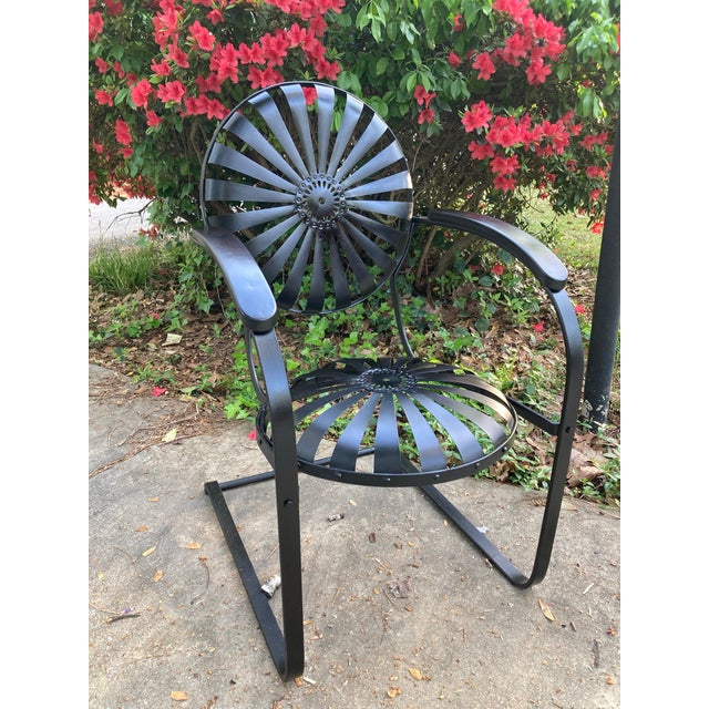 Mid 20th Century Mid 20th Century Attributed to Francois Carre Petite Cantilever Iron Rocking Chair For Sale - Image 5 of 7