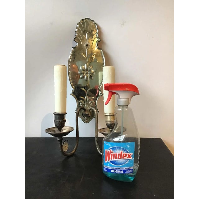 1920s Large Mirrored Sconces - A Pair For Sale In New York - Image 6 of 11