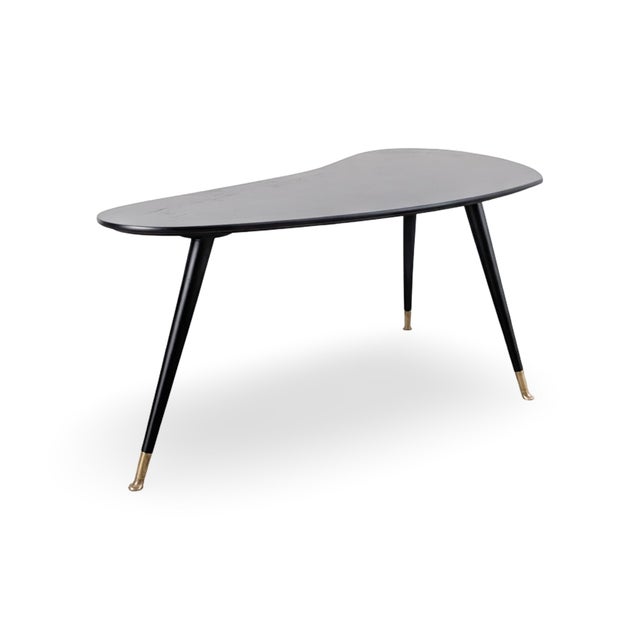 Mid-Century Modern Black Kidney Coffee Table Table For Sale - Image 5 of 9