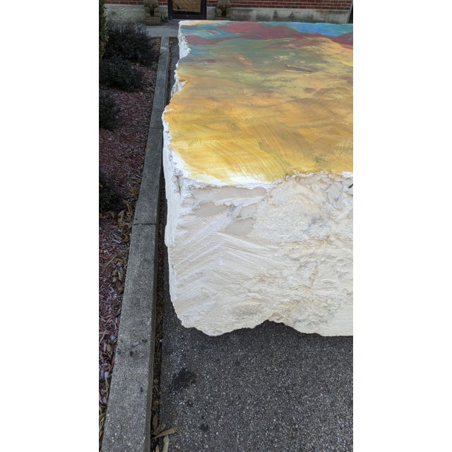 Yellow Monumental James Hyde Fresco on Styrofoam Abstract Modern Painting Installation Art 9' For Sale - Image 8 of 12