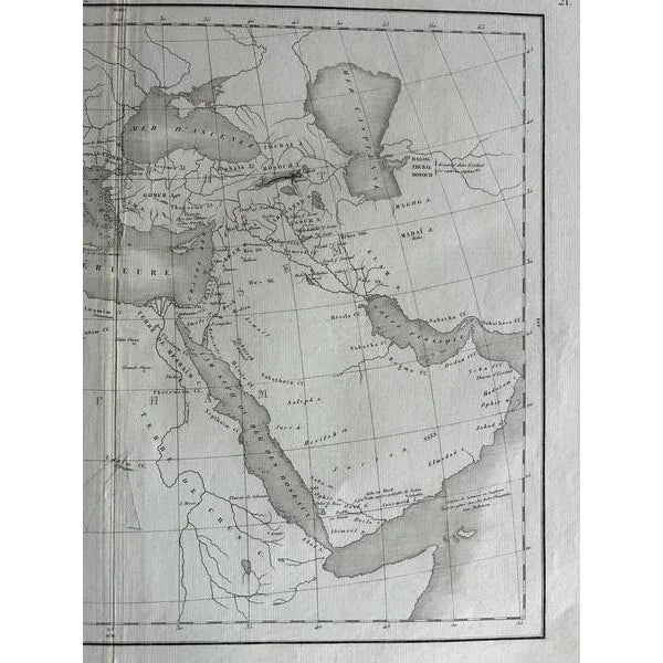 This antique map, titled Géographie des Hébreux ou Tableau de la Dispersion des enfants de Noé, offers a fascinating...