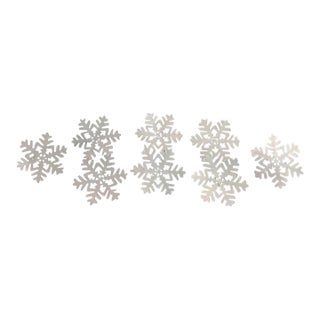 Vintage White Metal Holiday Snowflake Napkin Rings, Set of 8 For Sale