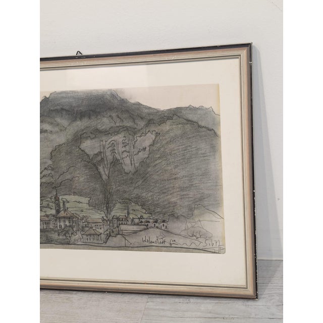 Walenstadt in Switzerland at the Foot of the Mountains, 1960s, Lithograph For Sale - Image 6 of 11