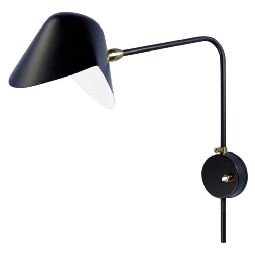 Mid-Century Modern Black Anthony Wall Lamp by Serge Mouille For Sale - Image 9 of 9