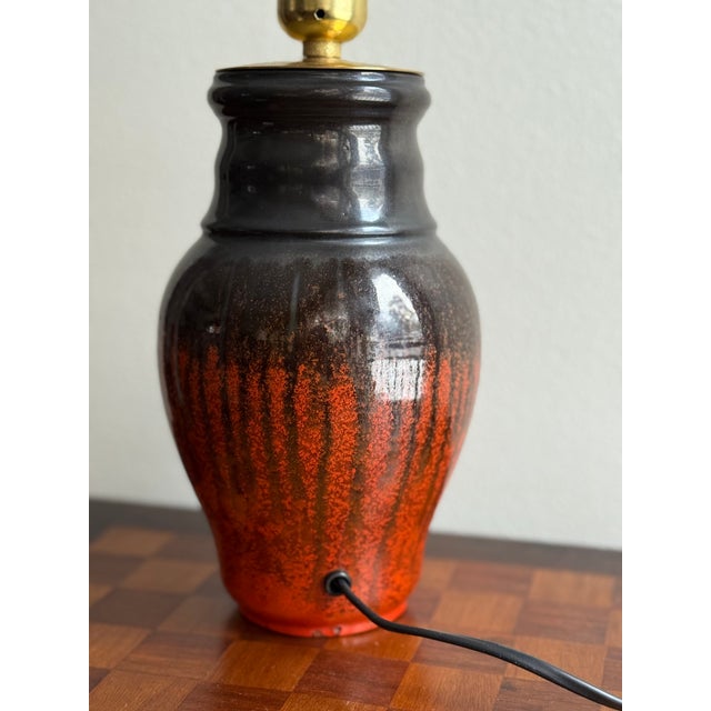 Art Deco Black and Orange Otto Table Lamp from Upsala-Ekeby, 1938 For Sale - Image 9 of 13