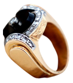 Gold Ring with Diamond Chips