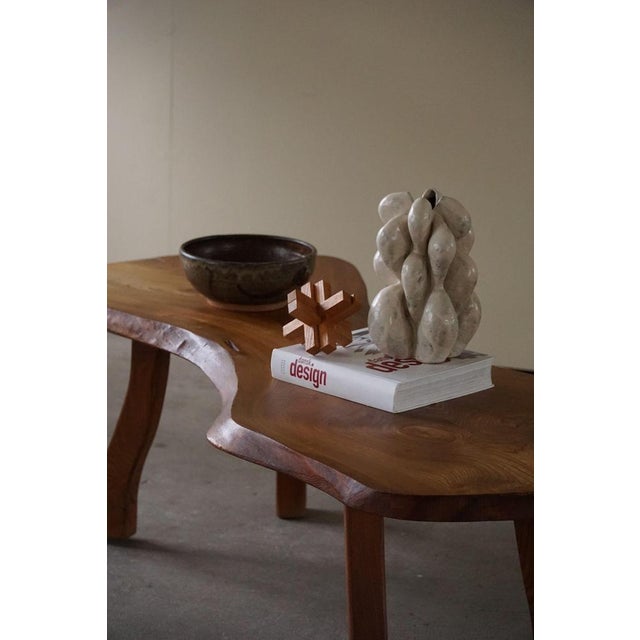 Modern Swedish Organic Shaped Sofa Table in Elm, 1968 For Sale - Image 6 of 18