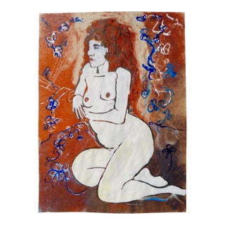 "French Model" Contemporary Ink and Gouache Painting by Martha Holden’ For Sale