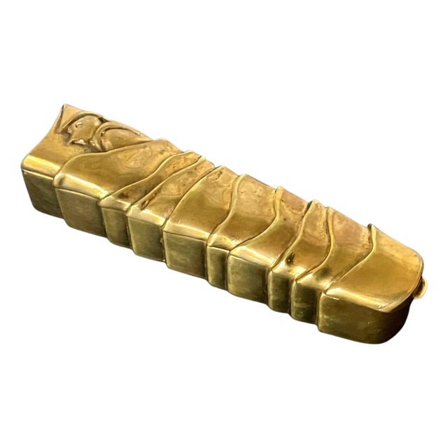 Large Rare French Gilt Bronze Box "Pinocchio" by Line Vautrin For Sale