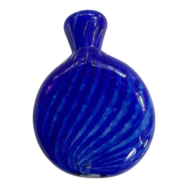 Vintage Joska Kristall Hand Blown Cobalt Blue Glass German Bud Vase For Sale