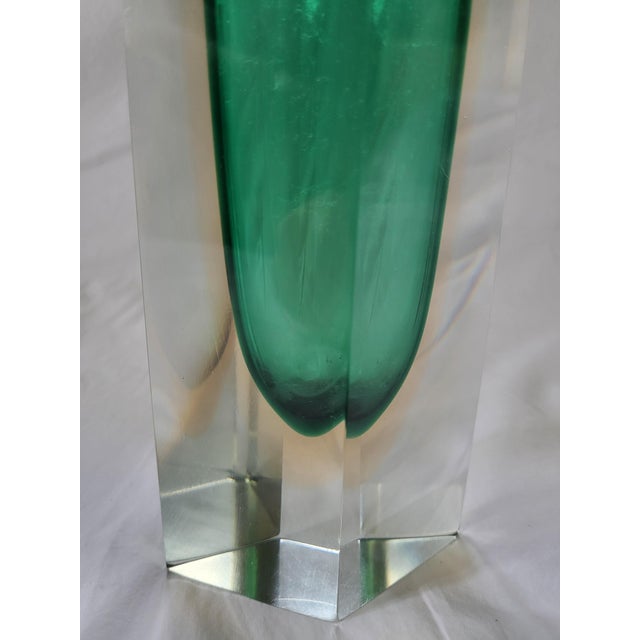 Mid-Century Modern Mid-Century Modern Faceted Murano Sommerso Glass Rhombus Vase by Alessandro Mandruzzato, 1960s For Sale - Image 3 of 5