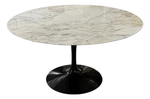 Eero Saarinen for Knoll Marble Pedestal Tulip Dining Table