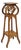 Vintage French Art Nouveau Style Carved Teak Pedestal Plant Stand Side Table For Sale