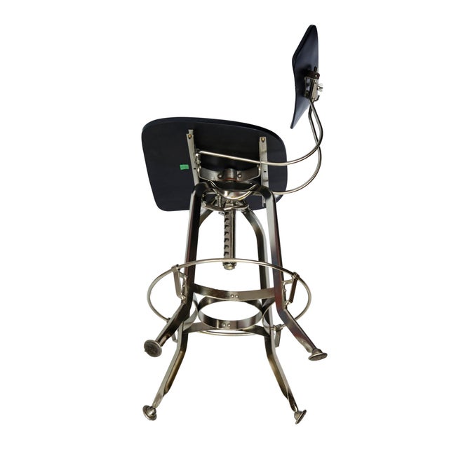 Black Vintage Restoration Hardware, "1940s Vintage Toledo Bar Stool", Pr. For Sale - Image 8 of 12