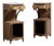 Pair of Eclectic Oak Side Tables with Marble Tops, Antique, France, Circa 1900 For Sale