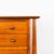 A newly refinished 1950s mid century modern exoskeletal walnut highboy chest of drawers with brass hardware by Mount Airy...