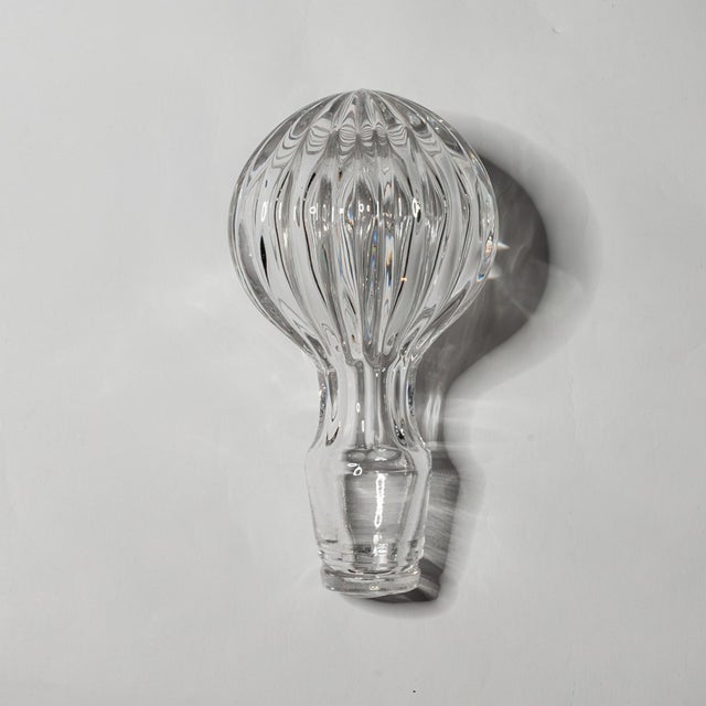 Modern Mid 20th Century Vintage Bohemian Crystal Liquor Decanter With Stopper, Hand-Cut For Sale - Image 3 of 5