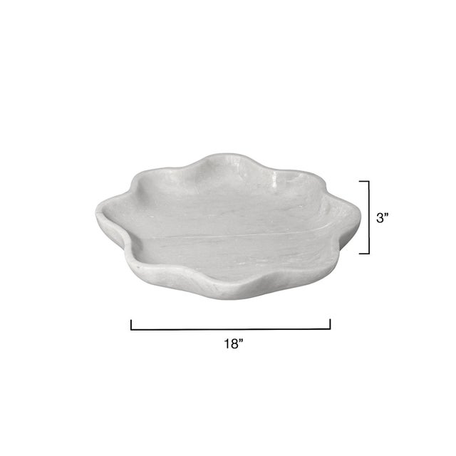 Transitional Jamie Young Frill natural Marble Bowl, White For Sale - Image 3 of 6