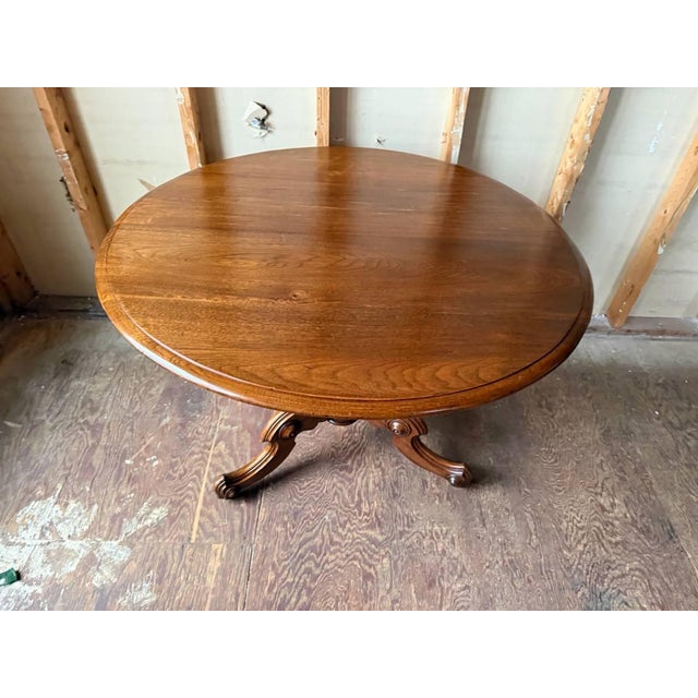 Victorian Antique Victorian Style Fold Top Parlor Center Table For Sale - Image 3 of 14