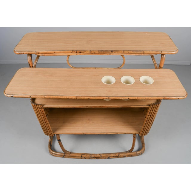 Mid-Century Modern Rattan Tiki Bar, Hand-Crafted, Italy, Circa 1960s For Sale - Image 10 of 12