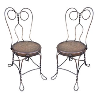 19Thc Ice Cream Parlor Chairs -Children's Dated 1889 For Sale