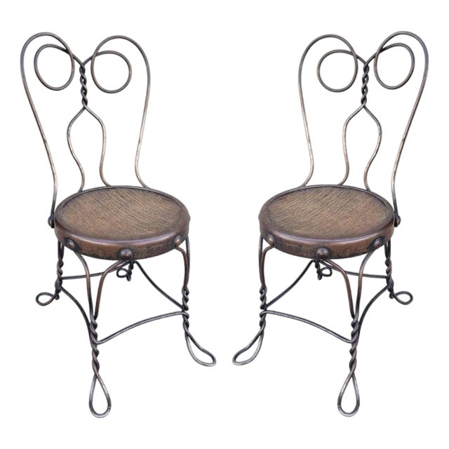 19Thc Ice Cream Parlor Chairs -Children's Dated 1889 For Sale