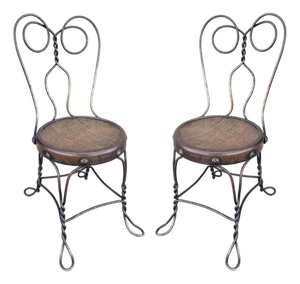 19Thc Ice Cream Parlor Chairs -Children's Dated 1889