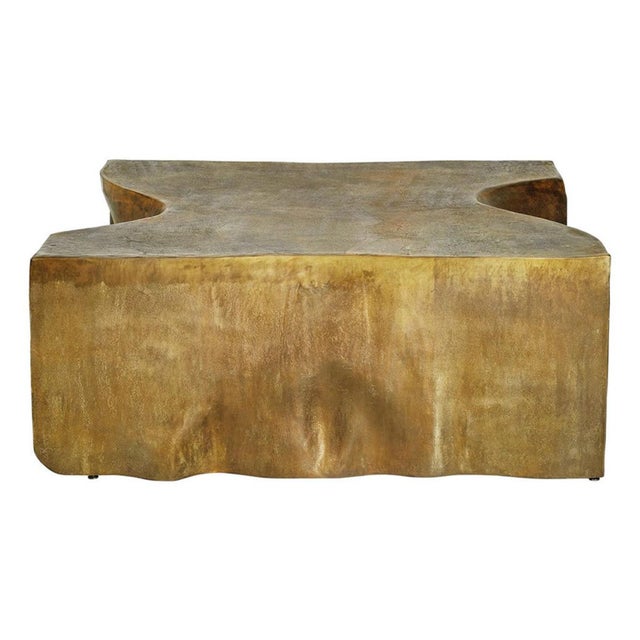 Contemporary Indoor Outdoor Bronzed Draped Coffee Table For Sale - Image 3 of 4