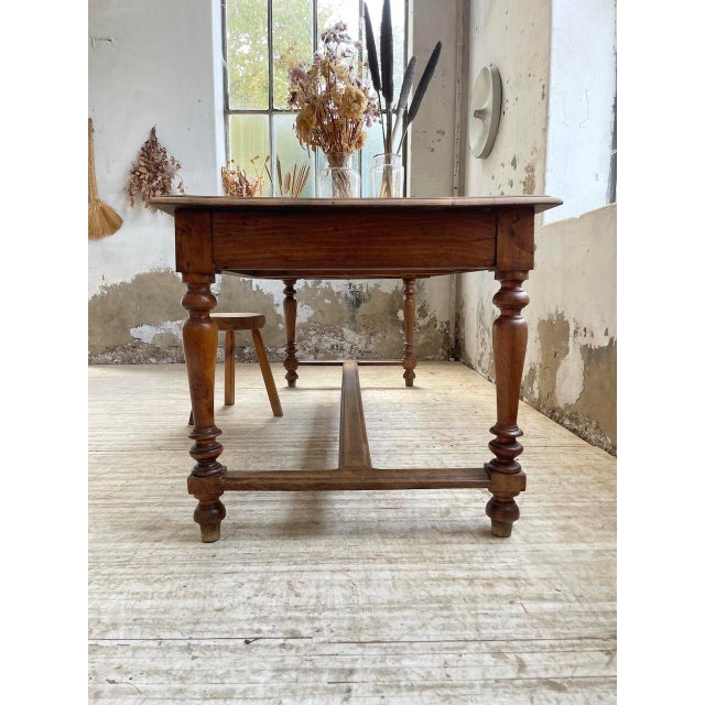 Drapery Farmhouse Table in Walnut For Sale - Image 11 of 18