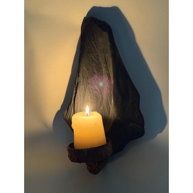 Mid-Century Modern Slate and Copper Wall Candleholder, 1960s For Sale - Image 11 of 13